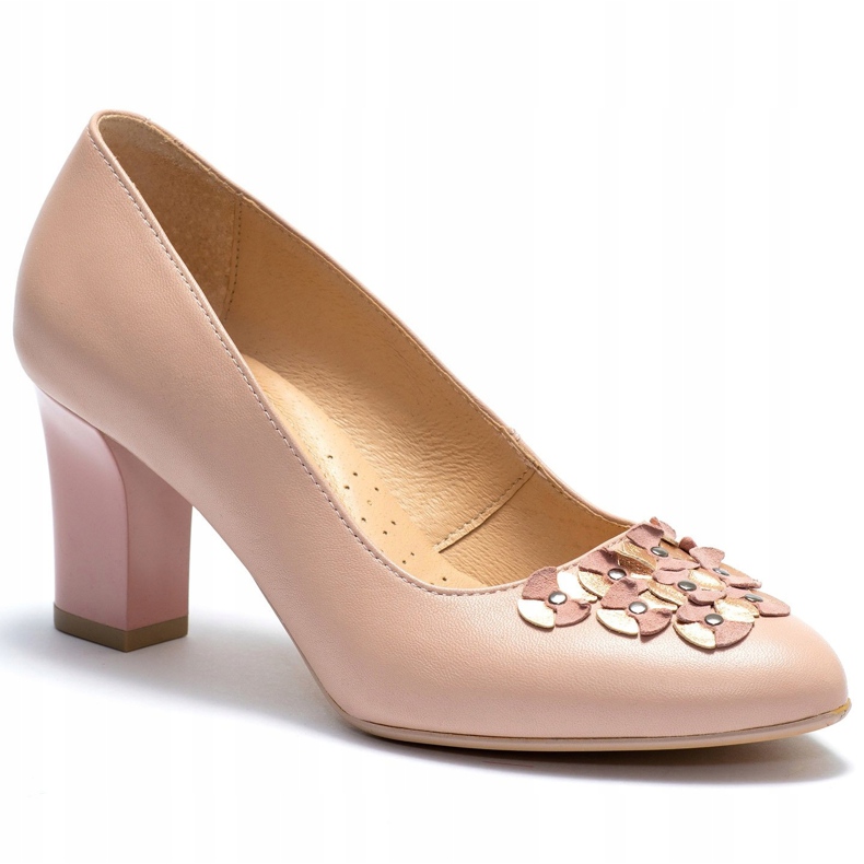 Marco Shoes Růžové lodičky 1120P s květinovým ornamentem růžový 1 Marco Shoes Růžové lodičky 1120P s květinovým ornamentem růžový 1