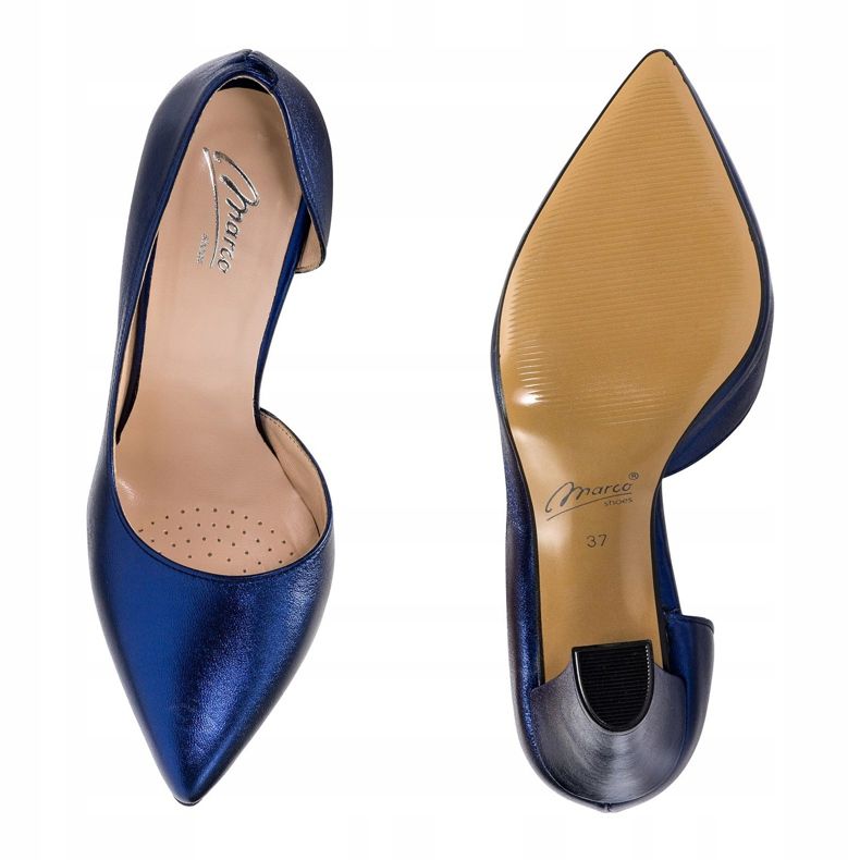 Marco Shoes Tmavě modré boty s otevřenou stranou námořnická modrá 1