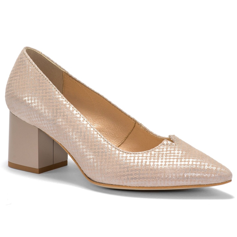 Marco Shoes Béžové boty 1038P se stabilní patou béžový 2