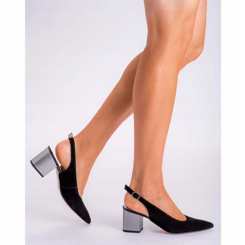 Marco Shoes Černé sandály 1191P s páskem a přezkou černý 1
