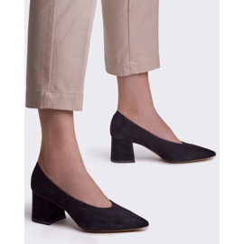 Marco Shoes Elegantní černé dámské semišové lodičky černý 2