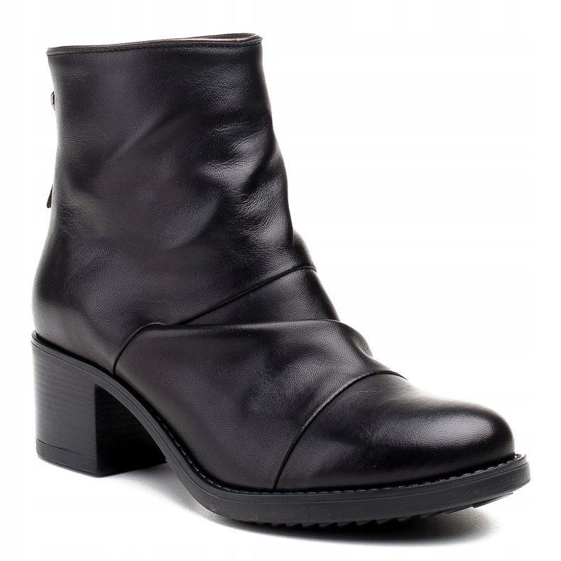 Marco Shoes Dámské kozačky 1258B Marco z vrásčité kůže černý 1