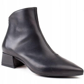 Marco Shoes Boty Marco 1288B na nízkých podpatcích v kůži černý 1