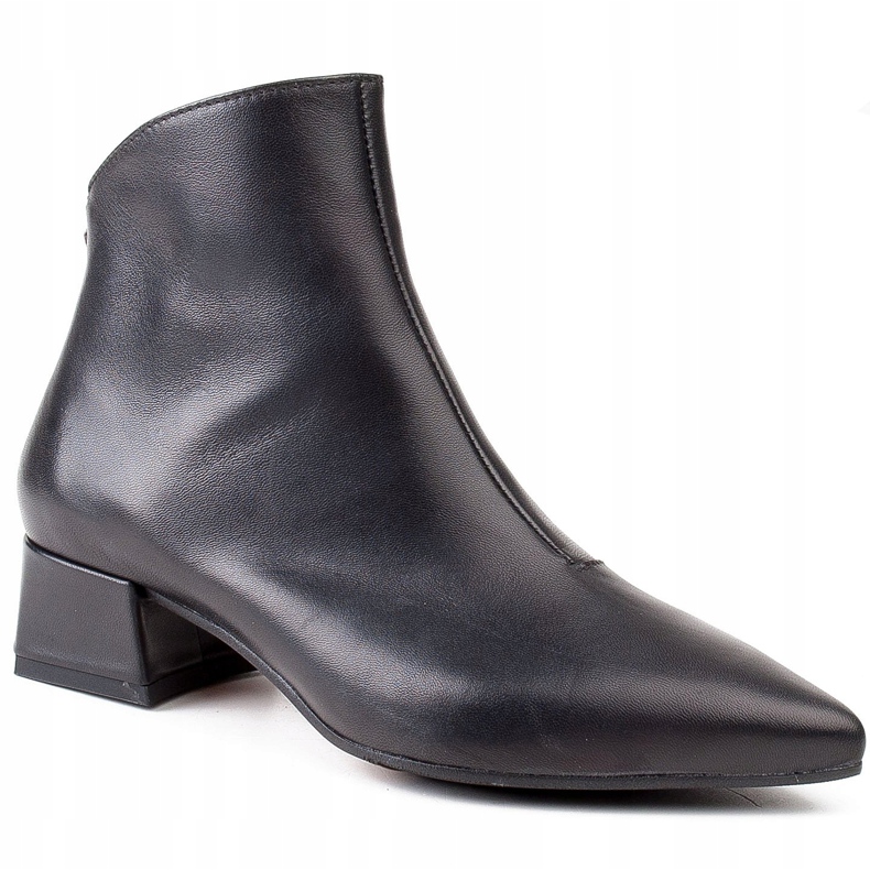 Marco Shoes Boty Marco 1288B na nízkých podpatcích v kůži černý 1