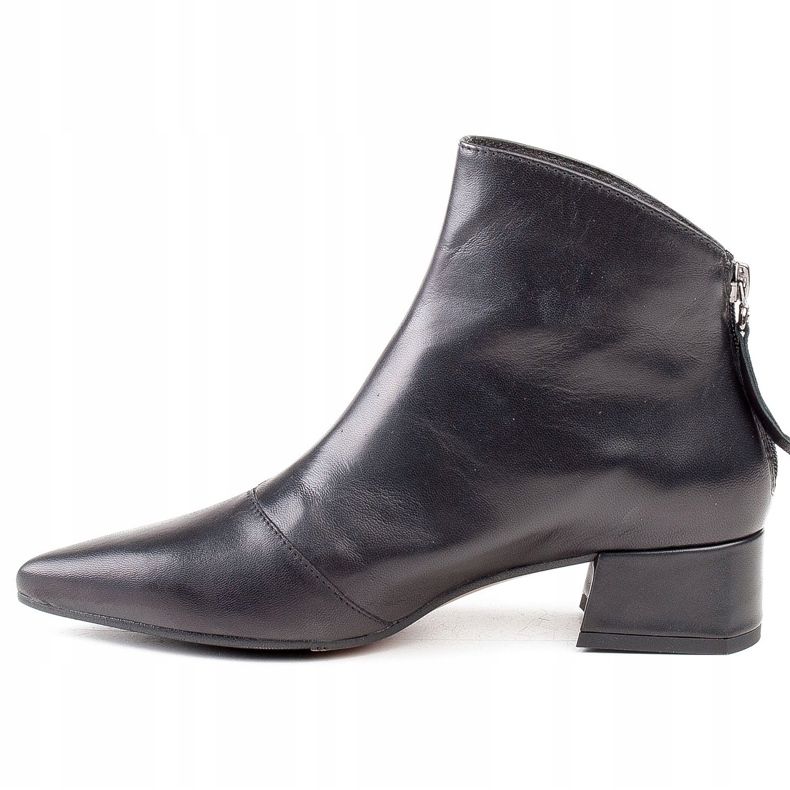 Marco Shoes Boty Marco 1288B na nízkých podpatcích v kůži černý 2
