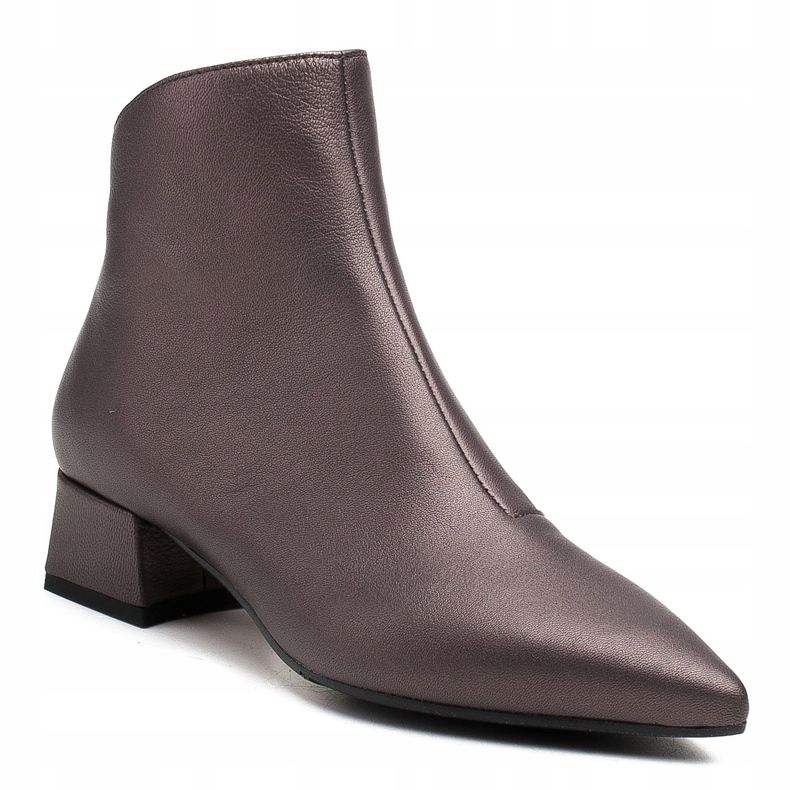 Marco Shoes Boty Marco 1288B na nízkých podpatcích v kůži hnědý 1