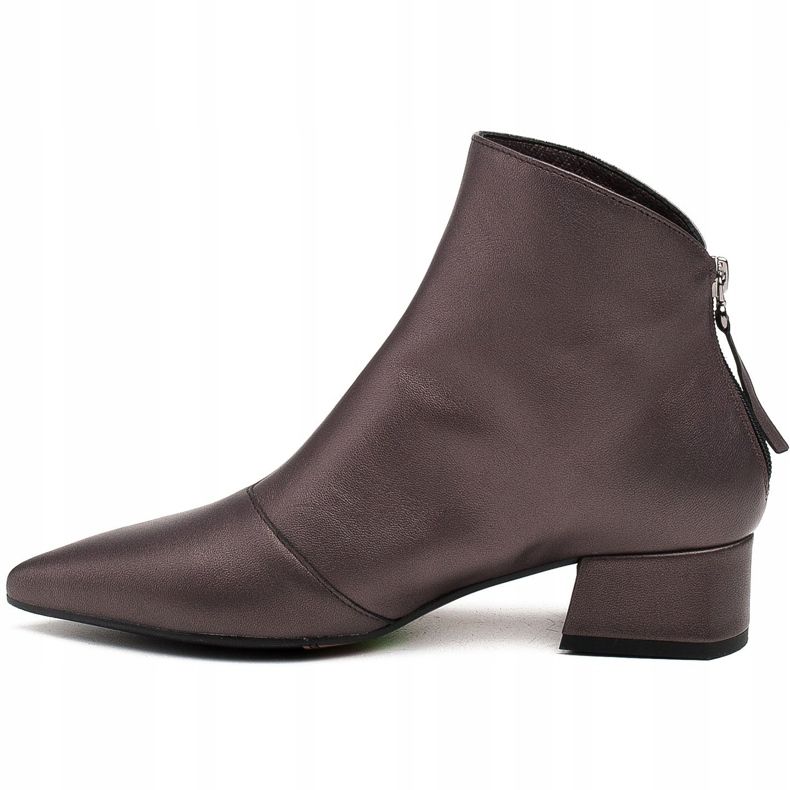 Marco Shoes Boty Marco 1288B na nízkých podpatcích v kůži hnědý 2