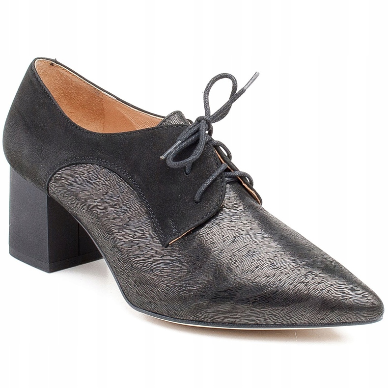 Marco Shoes Černé šněrovací boty 1248P ze semiše se vzorem černá 1