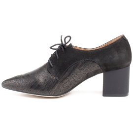 Marco Shoes Černé šněrovací boty 1248P ze semiše se vzorem černý 2