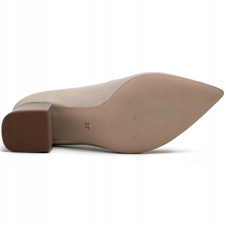 Marco Shoes Béžové lodičky 1038P na stabilním podpatku béžový 1