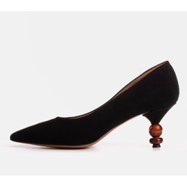 Marco Shoes Černé lodičky s jantarovými kamínky černý 1