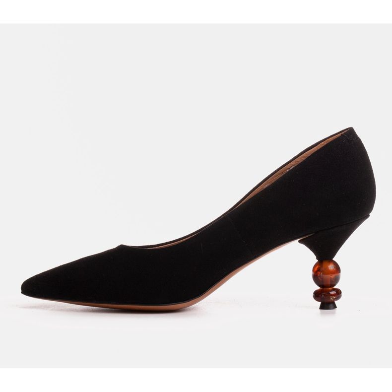 Marco Shoes Černé lodičky s jantarovými kamínky černý 1