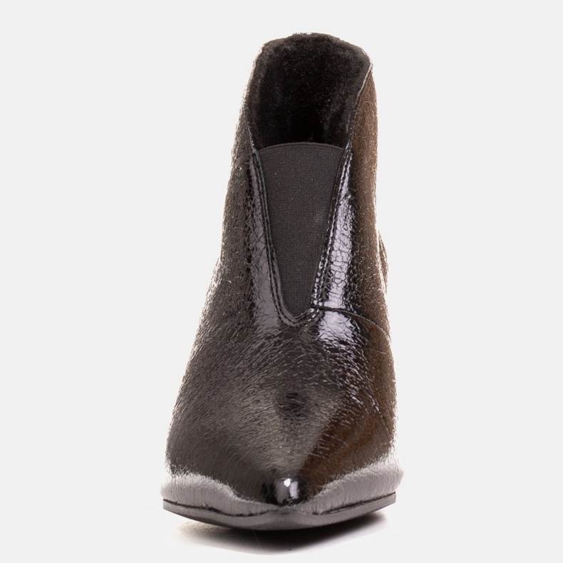 Marco Shoes Tenké kožené kotníkové boty 1460B s gumovým svrškem černý 1