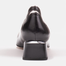 Marco Shoes Dámské lodičky s květinovým motivem na nízkém podpatku černý 1