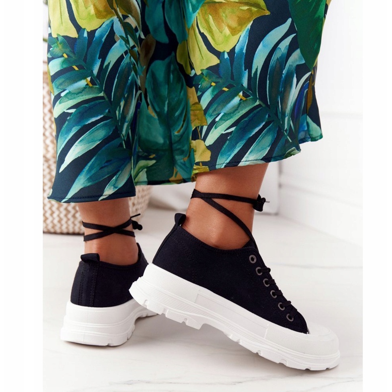 Dámské tenisky na platformě, černý cestovní čas černá 1