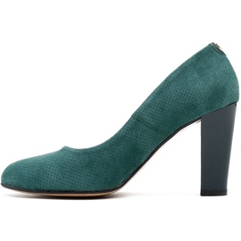 Marco Shoes Zelené lodičky 777P vyrobené z unikátní semišové kůže s 3D tečkami zelený 2