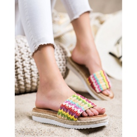 SHELOVET Pantofle Espadrilles Na Platformě vícebarevný 2