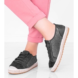 Espadrilky svázané černou vanilkou černý 1
