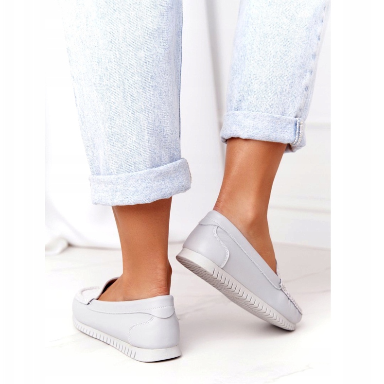 Dámské kožené mokasíny S.Barski 97630 Grey šedá 2