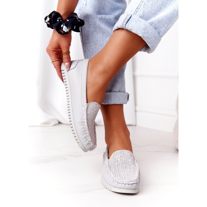 Dámské kožené mokasíny S.Barski 97630 Grey šedá 5