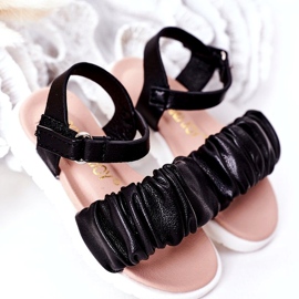 FR1 Dětské černé sandály Aimy se suchým zipem černý 1