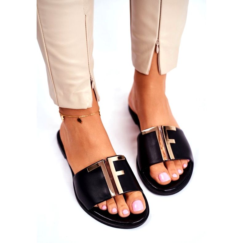 Elegantní dámské pantofle černé Nicole Dilmah černá 3