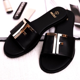 Elegantní dámské pantofle černé Nicole Dilmah černá 4