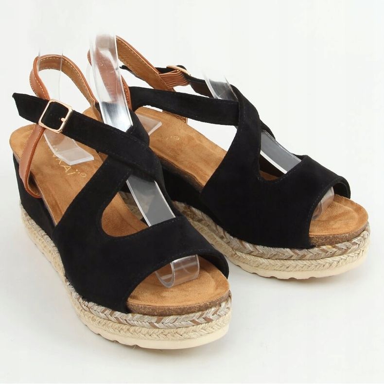 Černé espadrilky na klínech YL90 černé černý 1