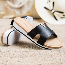 Groto Gogo Klasické pohodlné pantofle černá 1