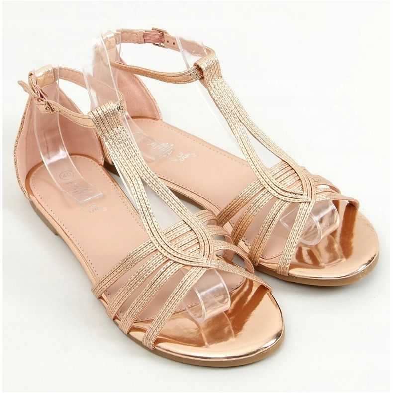 Dámské šampaňské sandály SM0024 Champagne zlatý 1