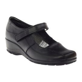 Lodičky na klínku přírodní kůže Angello 371 černá 1