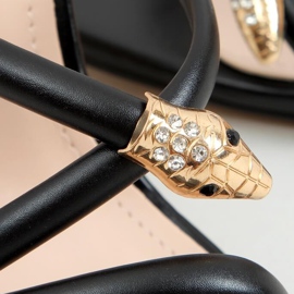 Černé pantofle M311P Černé na špendlíku černá 2