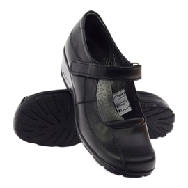 Lodičky na klínku přírodní kůže Angello 371 černá 3