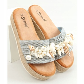 Modré espadrilky s mušlemi CK117P Blue modrý 1