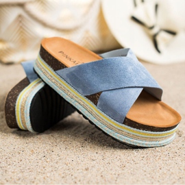 SHELOVET Modré semišové pantofle modrý 1