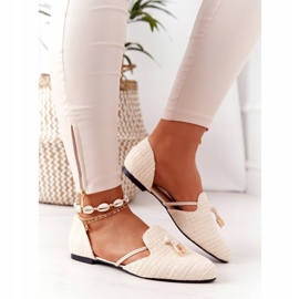 Baletní špic s pletenou šňůrou Lu Boo béžová béžový 2