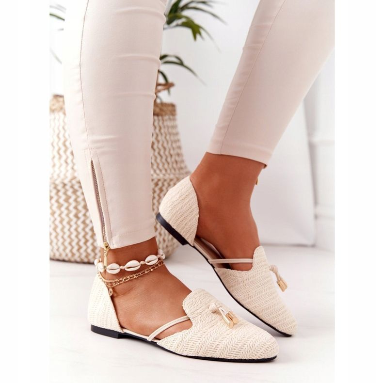 Baletní špic s pletenou šňůrou Lu Boo béžová béžový 2