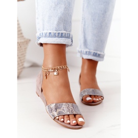 Kožené sandály Maciejka 1971-56, béžové béžový 2