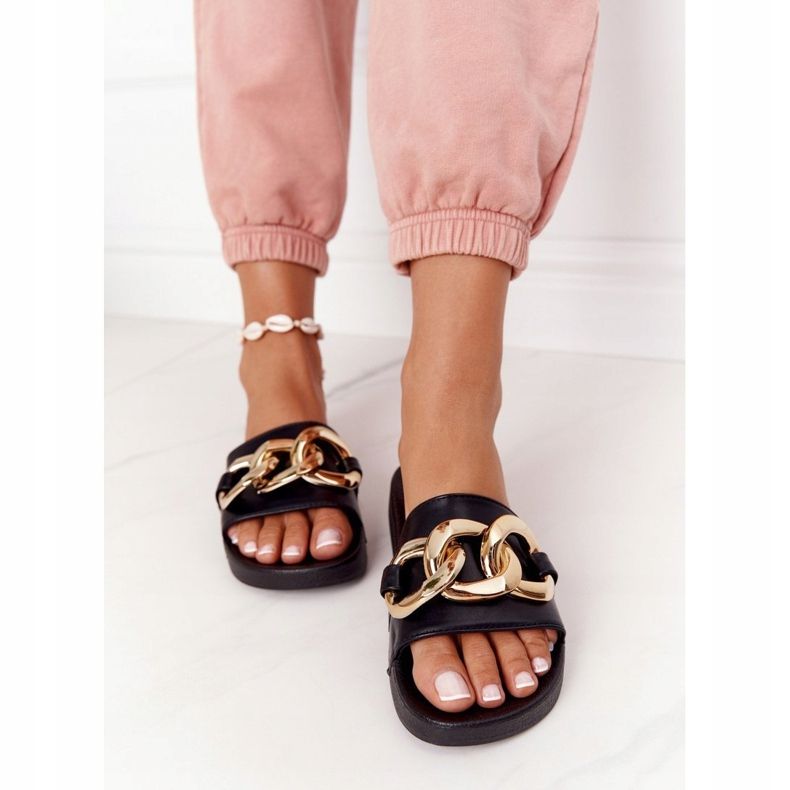 PS1 Jednu chvíli černé gumové pantofle s řetězem černá 1