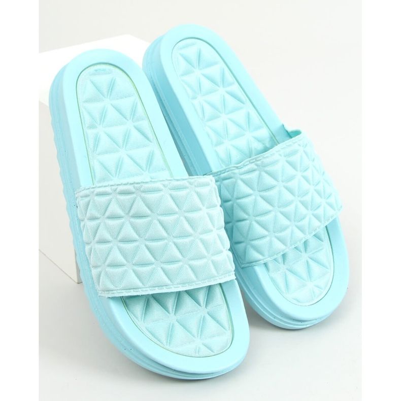 Modré dámské modré pantofle 10-251 Blue modrý 1