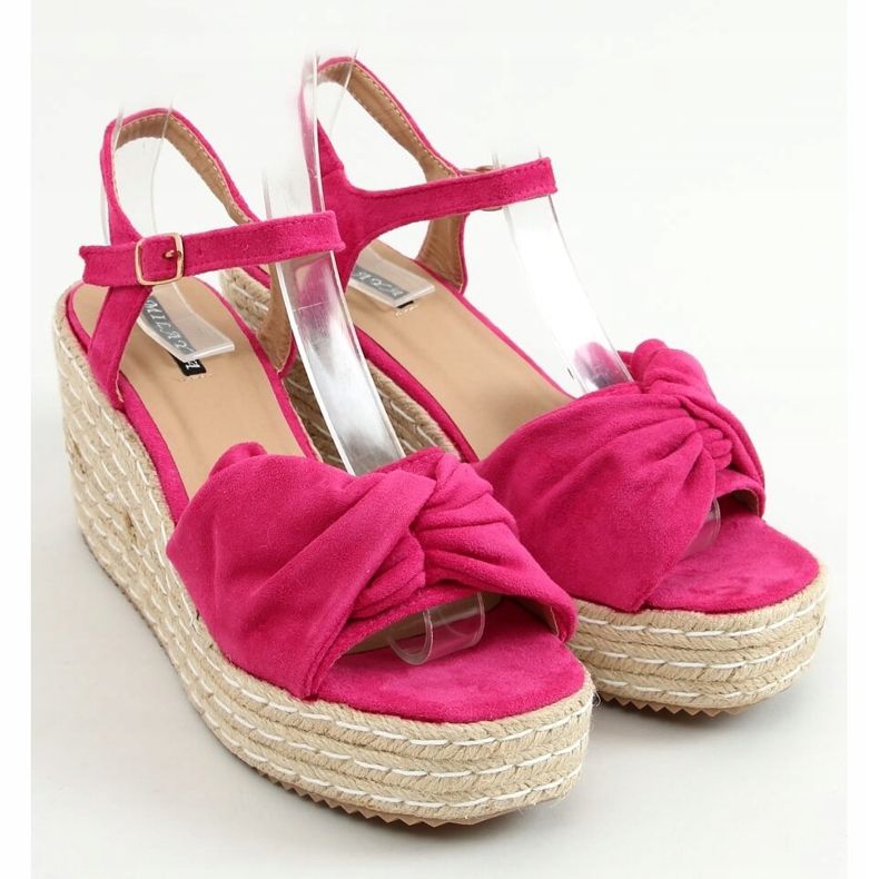 Espadrilky sandálů na fuchsiových klínech WH-3K63 Fuchsia růžový 1