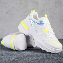 SHELOVET Tenisky se žlutými vložkami bílý 1