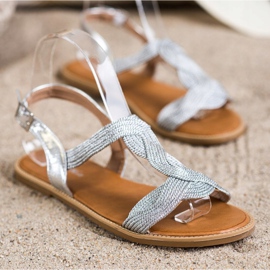 Nio Nio Stříbrné sandály stříbro 1