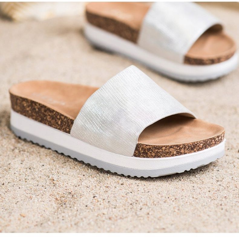 Kayla Pantofle Na Platformě stříbrný 1