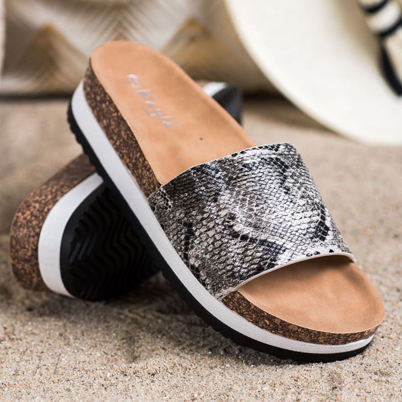 Kayla Pantofle Na Platformě šedá 1