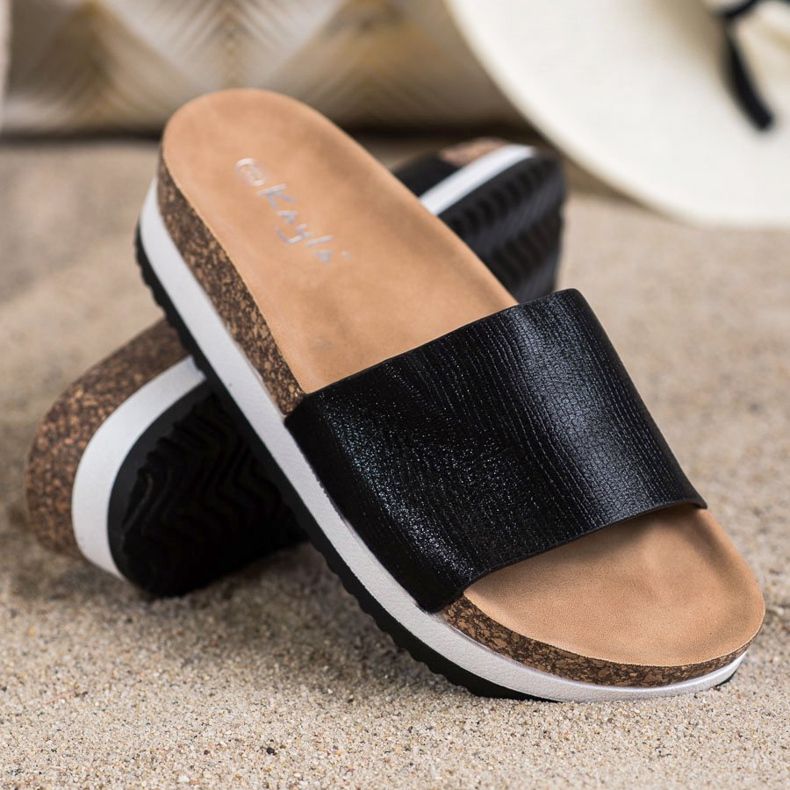 Kayla Pantofle Na Platformě černý 1