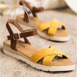 SHELOVET Neformální sandály se sponou hnědý žlutá 1