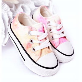 Dětské klasické tenisky s efektem Tie-Dye Simba 807-3A růžový žluť 2