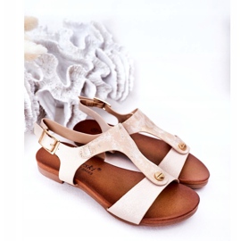 S.Barski Dětské sandály S. Bararski Comfort Złote zlatý 1