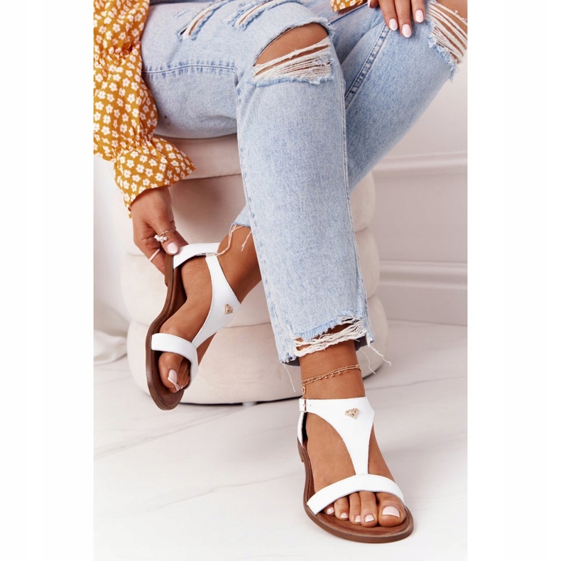 Dámské kožené sandály Nicole 2648 White Metallic bílý 2